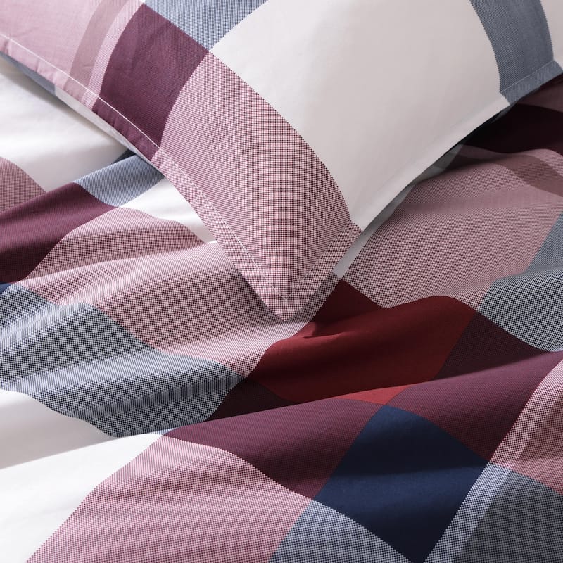 Tommy Hilfiger Prospect Park Plaid Cotton Blue Duvet Cover Set