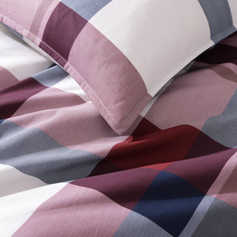 Tommy Hilfiger Prospect Park Plaid Cotton Reversible Blue Comforter Set