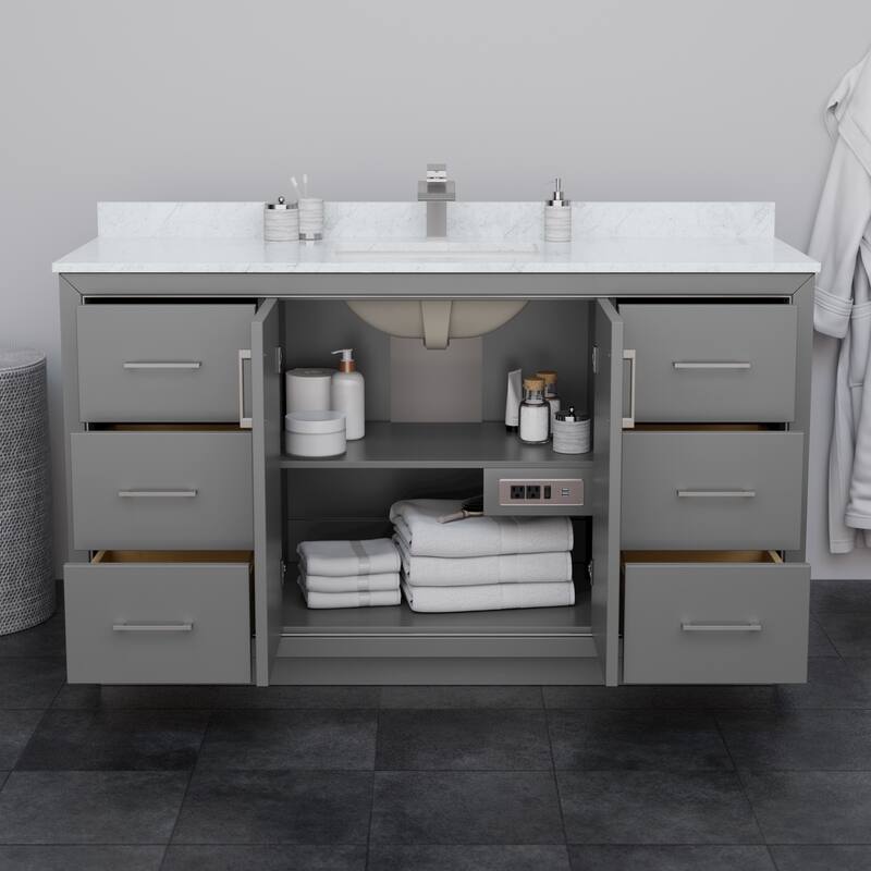 Icon Single Vanity Set, Cultured Marble Top, No Mirror