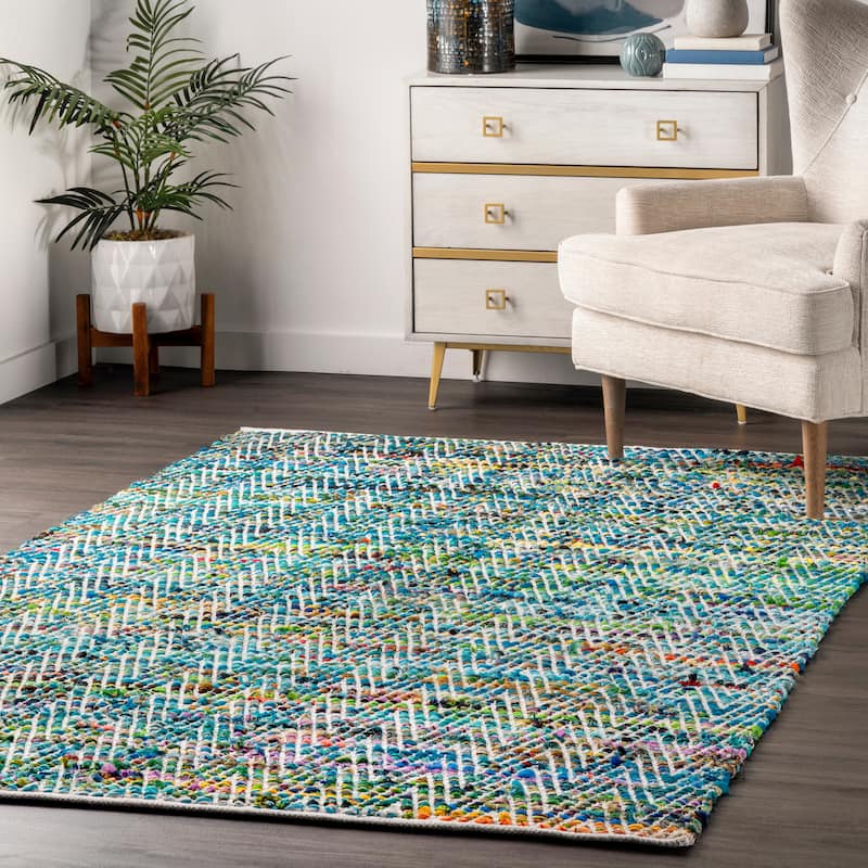Nuloom Rochell Hand Woven Chevron Area Rug - 5' x 8' - Green