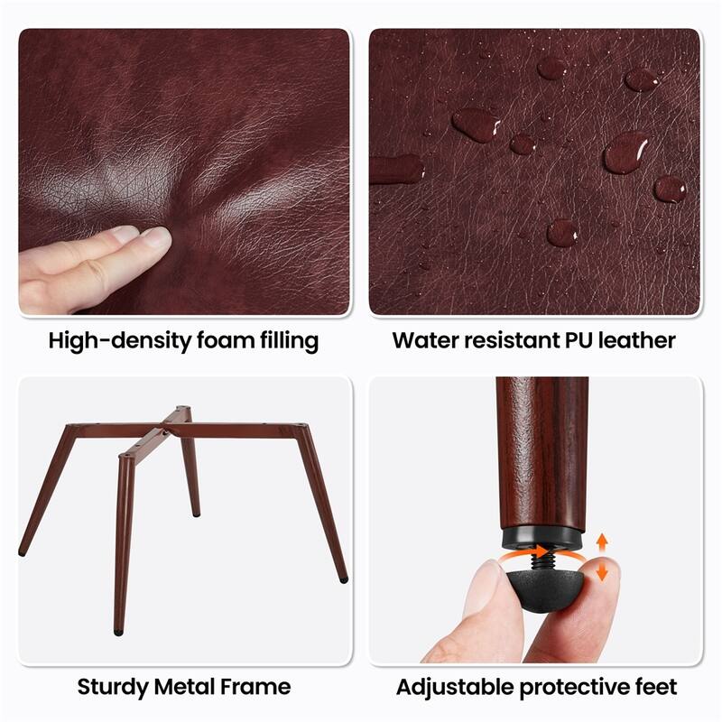 Yaheetech Faux Leather Chair Tufted Accent Chair for Living Room