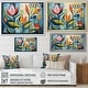 preview thumbnail 4 of 7, Designart "Green Mid Century Mod Nature II" Mid-century Framed Canvas Art Print