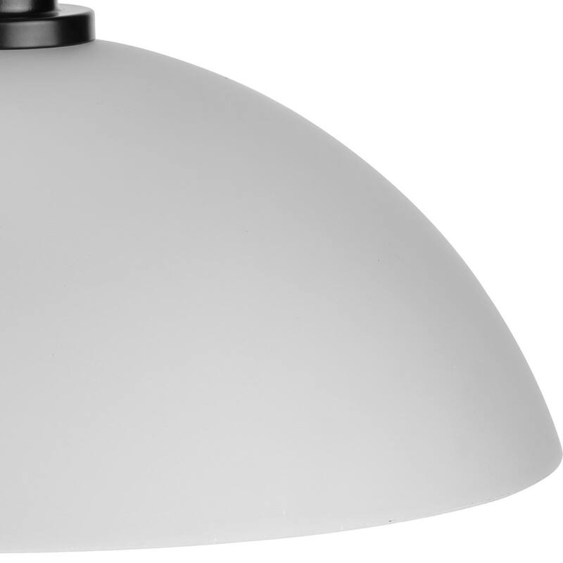 Classic Dome Collection One-Light Matte Black Transitional Pendant - 15 in x 15 in x 8.125 in