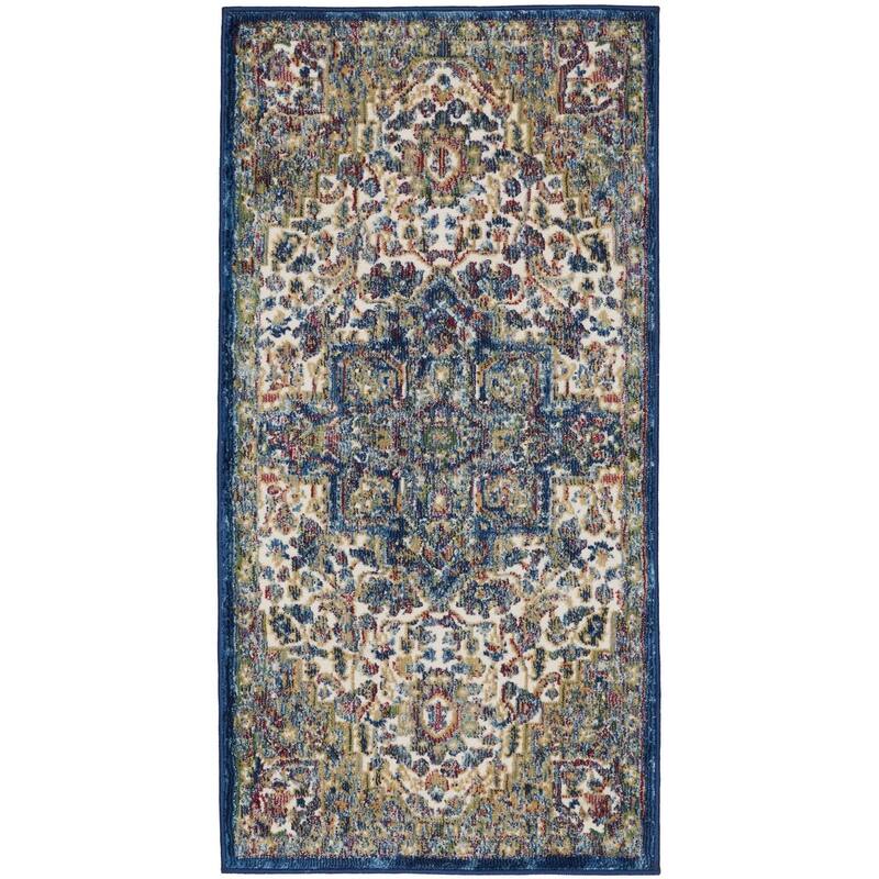 Power Loomed Distressed Floral Traditional Non Skid Area Rug - 48' X '24' X '0.5
