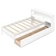 preview thumbnail 1 of 18, Costway Twin Size Bed Frame with LED Light & Power Outlet Bookcase White