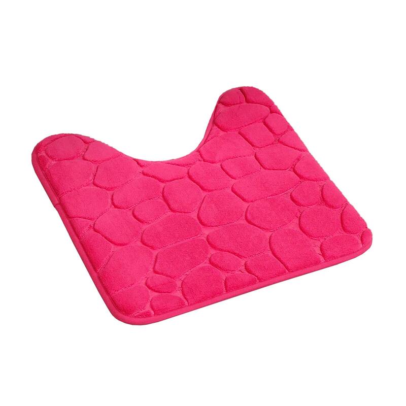 Contour Bath Rug Memory Foam Mat 3D Pebble 20L x 20W - Pink