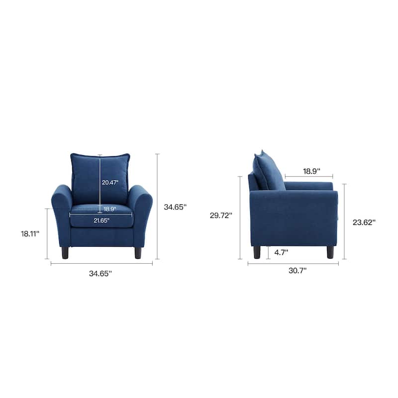 Modern Accent Chair Comfy Upholstered Armchair for Living Room