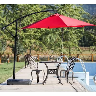 Mountain Creek 9' Cantilever Umbrella Set with Umbrella Base