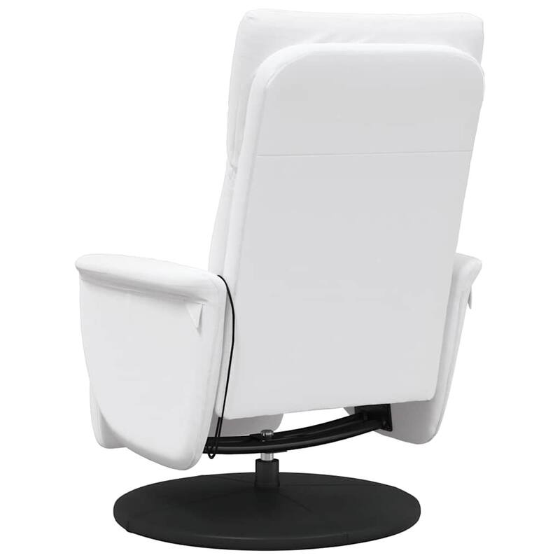 vidaXL Massage Recliner Chair with Footrest White Faux Leather