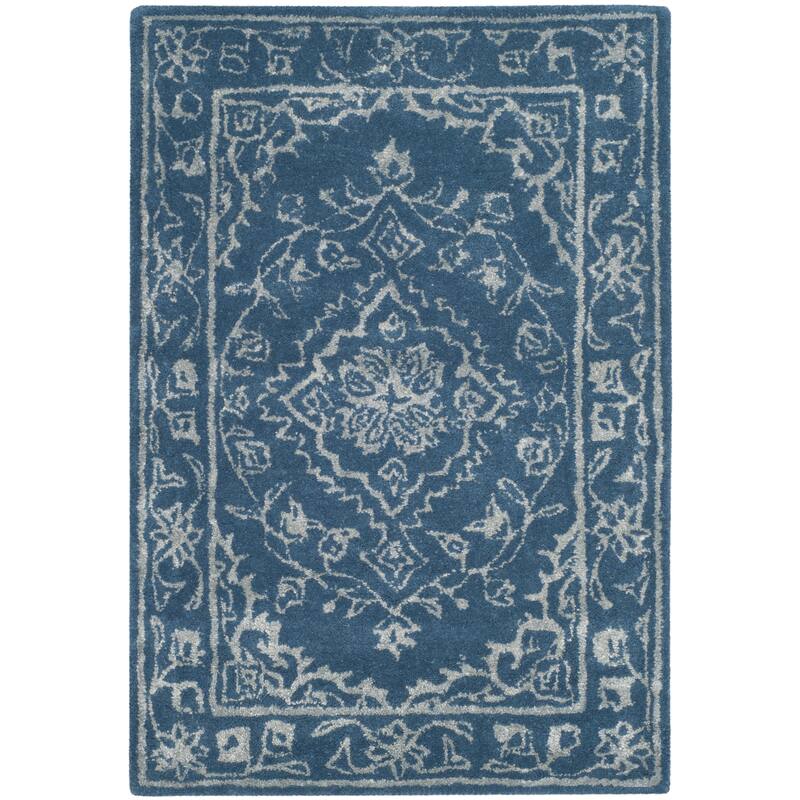 SAFAVIEH Handmade Glamour Gudmundina Modern Viscose Rug - 2' x 3' - Blue