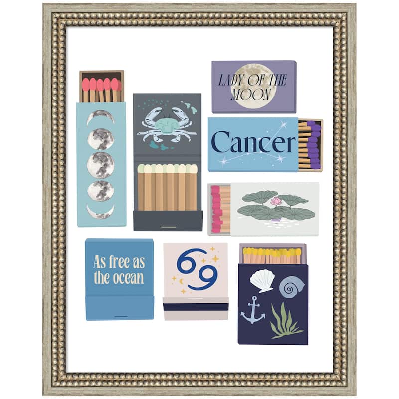 Kate and Laurel Cancer Matchbooks 14x18 FC by Megan Ryan Framed Wall Art Print - 16x20
