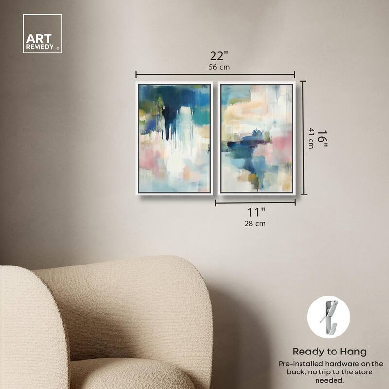 Pale Periwinkle II Canvas Set of 2 by Art Remedy