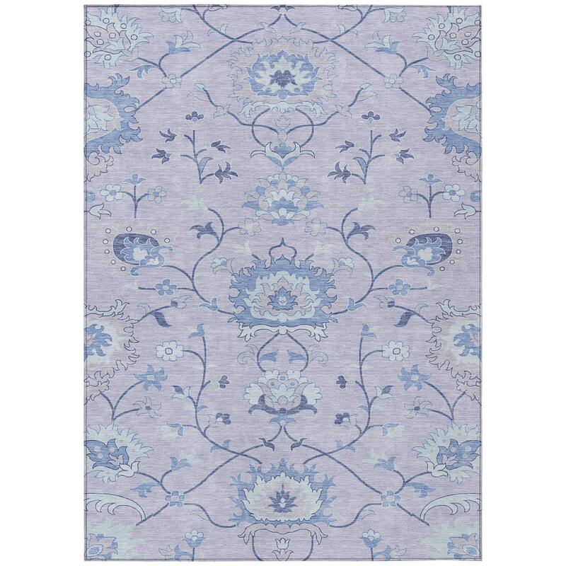 Machine Washable Indoor/ Outdoor Traditional Serena Chantille Rug
