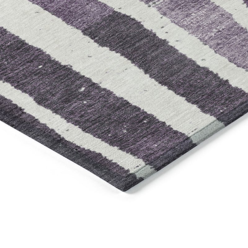 HomeRoots Striped Transitional Rectangle Outdoor Rug