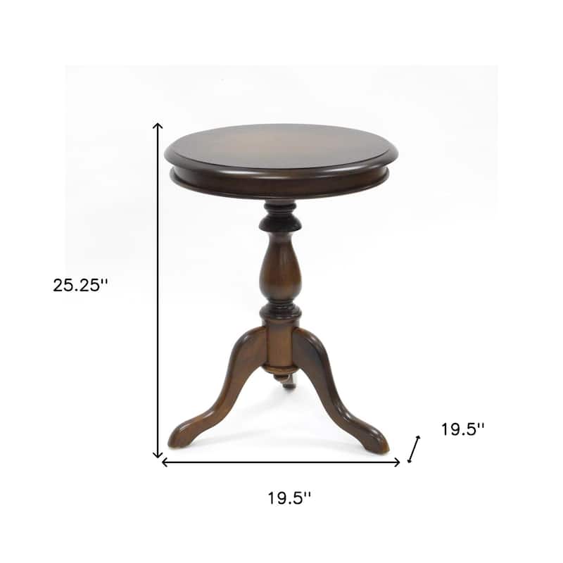 HomeRoots 25" Dark Brown Manufactured Wood Round End Table - 19.5