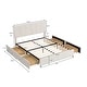 preview thumbnail 16 of 22, Queen Size Upholstery Platform Bed with Four Drawers on Two Sides,Modern Style
