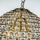 preview thumbnail 9 of 12, 1/3-Light Retro Antique Gold Crystal Globe Chandelier Small Sphere Pendant Light - Antique Gold
