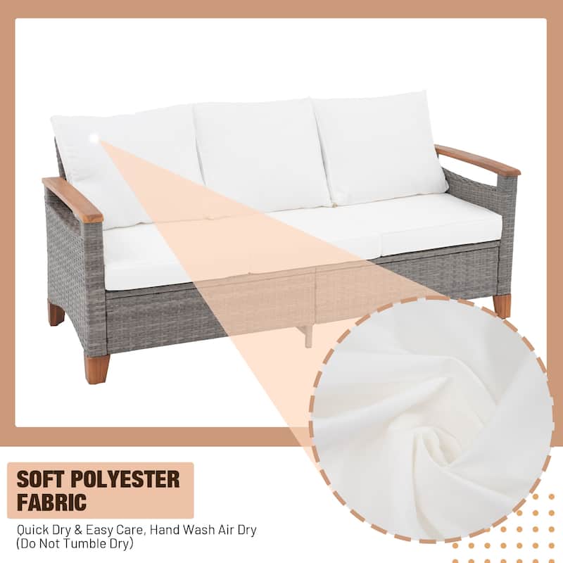 Outdoor 5-piece sofa set with swivel chair