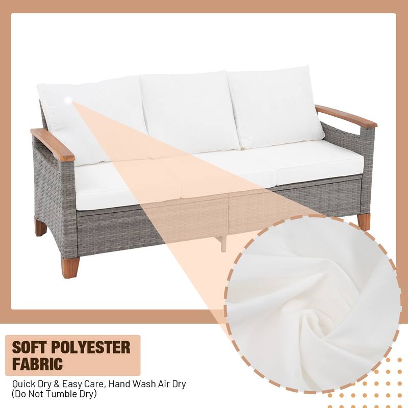 Outdoor 8-piece Sofa Set With Swivel Chair Patio Furniture