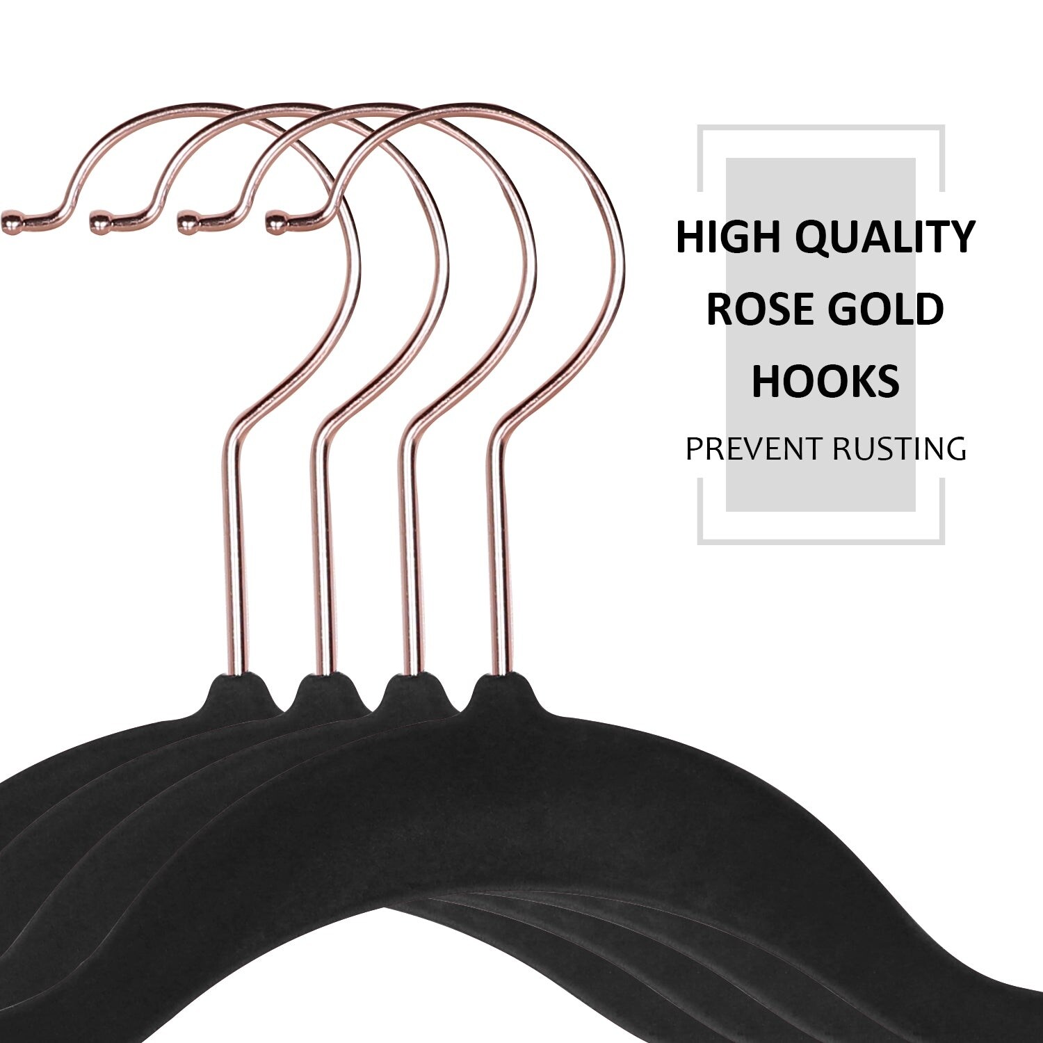 Elama Velvet Slim Profile Heavy Duty Felt Hangers with Stainless