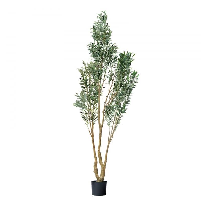 8ft Artificial Olive Tree with Lifelike Green Leaves and 94 Fruits for Indoor Home Decor - 48.82” x 35.43” x 96.06”
