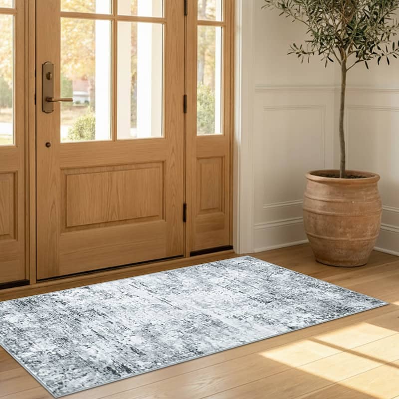 Wyatt & Ash Dream Mink Printed Chenille Rugs - Grey - 24" x 72"/24" x4 8"