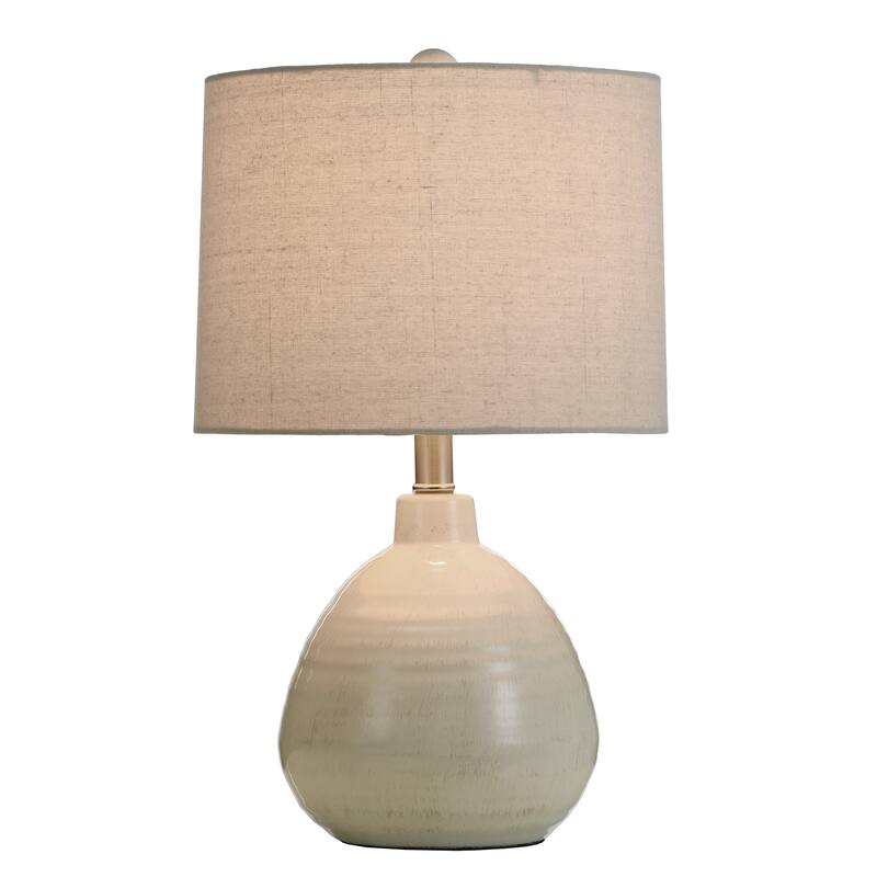 Cameron - Ceramic Table Lamp with Beige Hardback Linen Shade