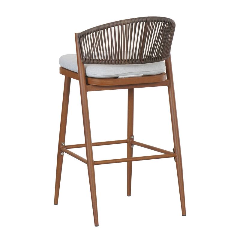 Christopher Knight Home - Beverly Outdoor Barstools with Scallop Backrest, Set of 2