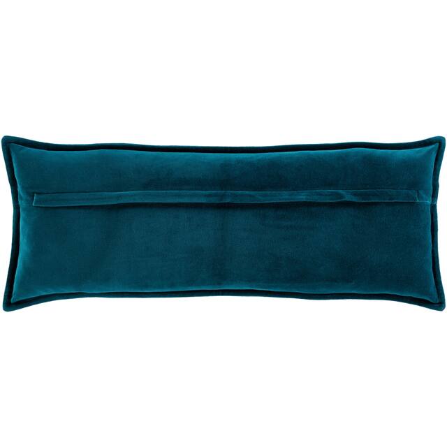 Vianne Solid Cotton Velvet 30-inch Lumbar Throw Pillow
