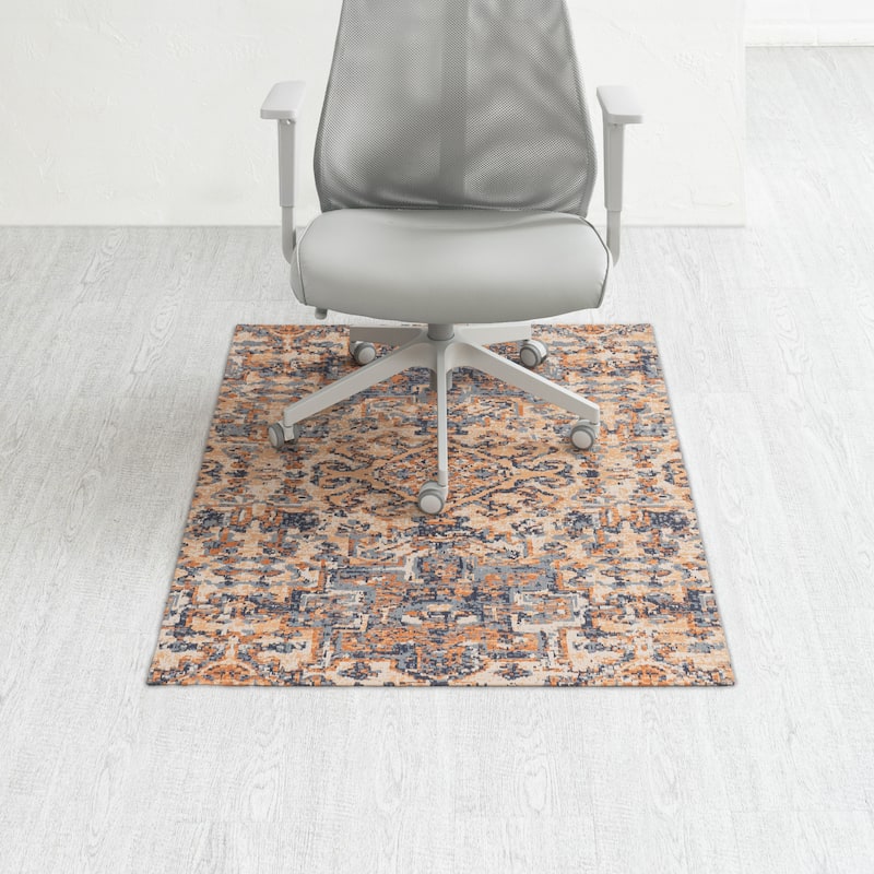 Jani 40"x54" Rug'd Chair Mat-Rug Style Office Chairmat for Carpet & Hard Floors| 0.25" Thick |Non-Slip, Foldable Desk Chair Mat