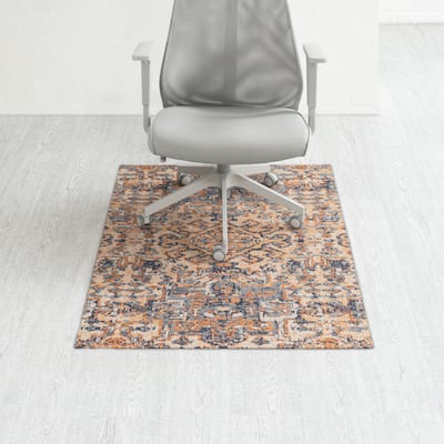 Jani 40"x54" Rug'd Chair Mat-Rug Style Office Chairmat for Carpet & Hard Floors| 0.25" Thick |Non-Slip, Foldable Desk Chair Mat