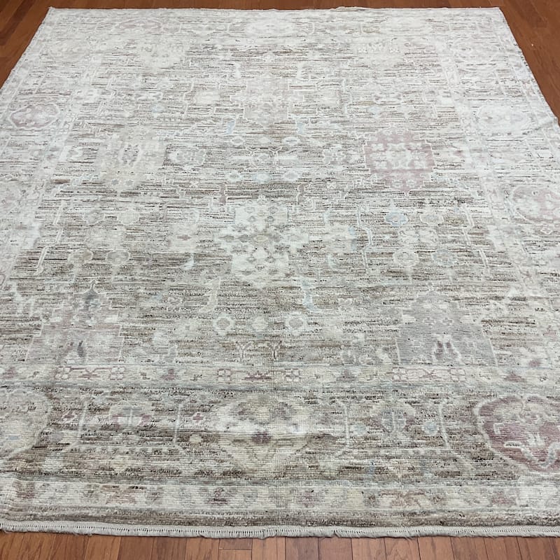 HERAT ORIENTAL Handmade Vegetable Dyed Oushak Wool Rug - 8'3" x 9'6"