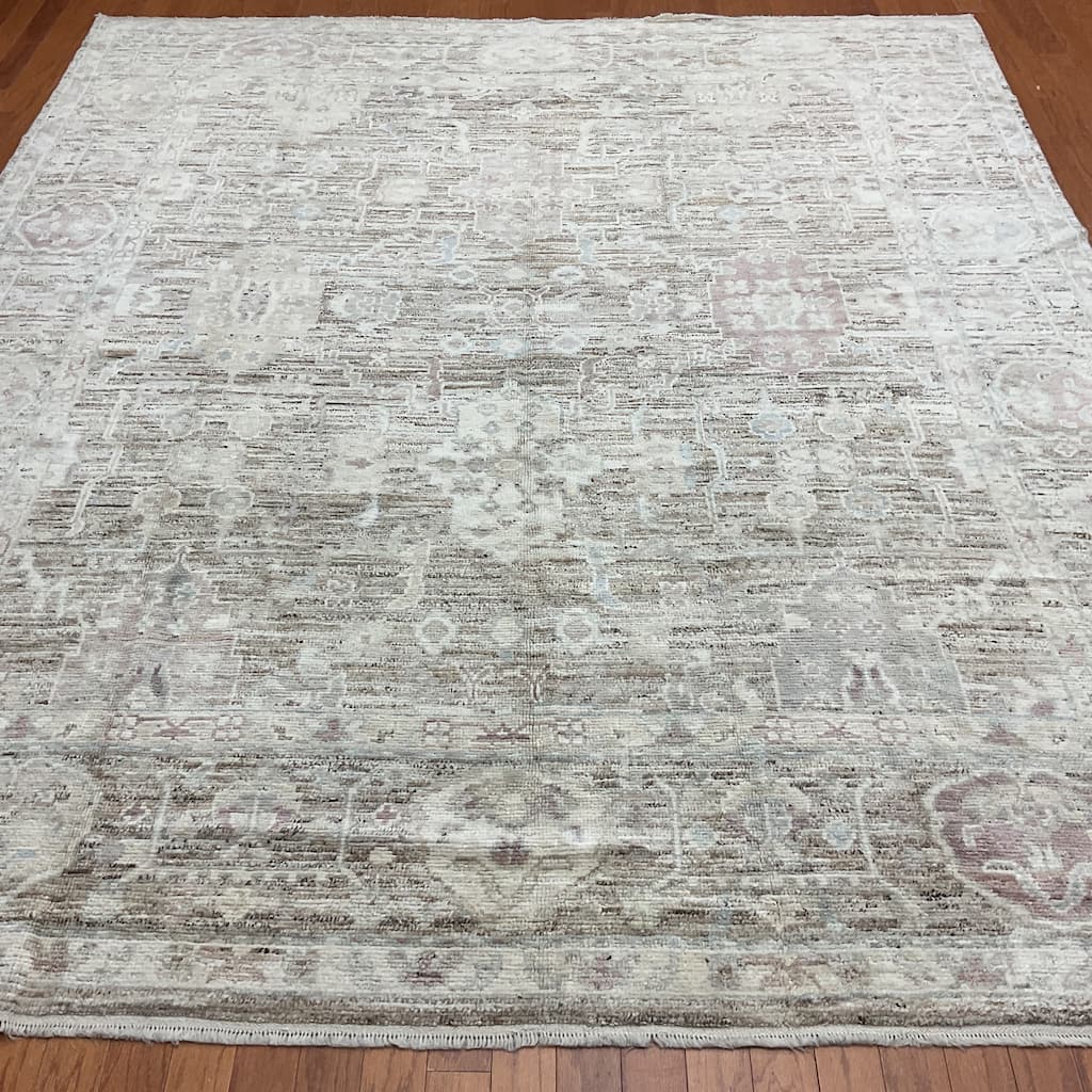 HERAT ORIENTAL Handmade Vegetable Dyed Oushak Wool Rug - 8'3" x 9'6"