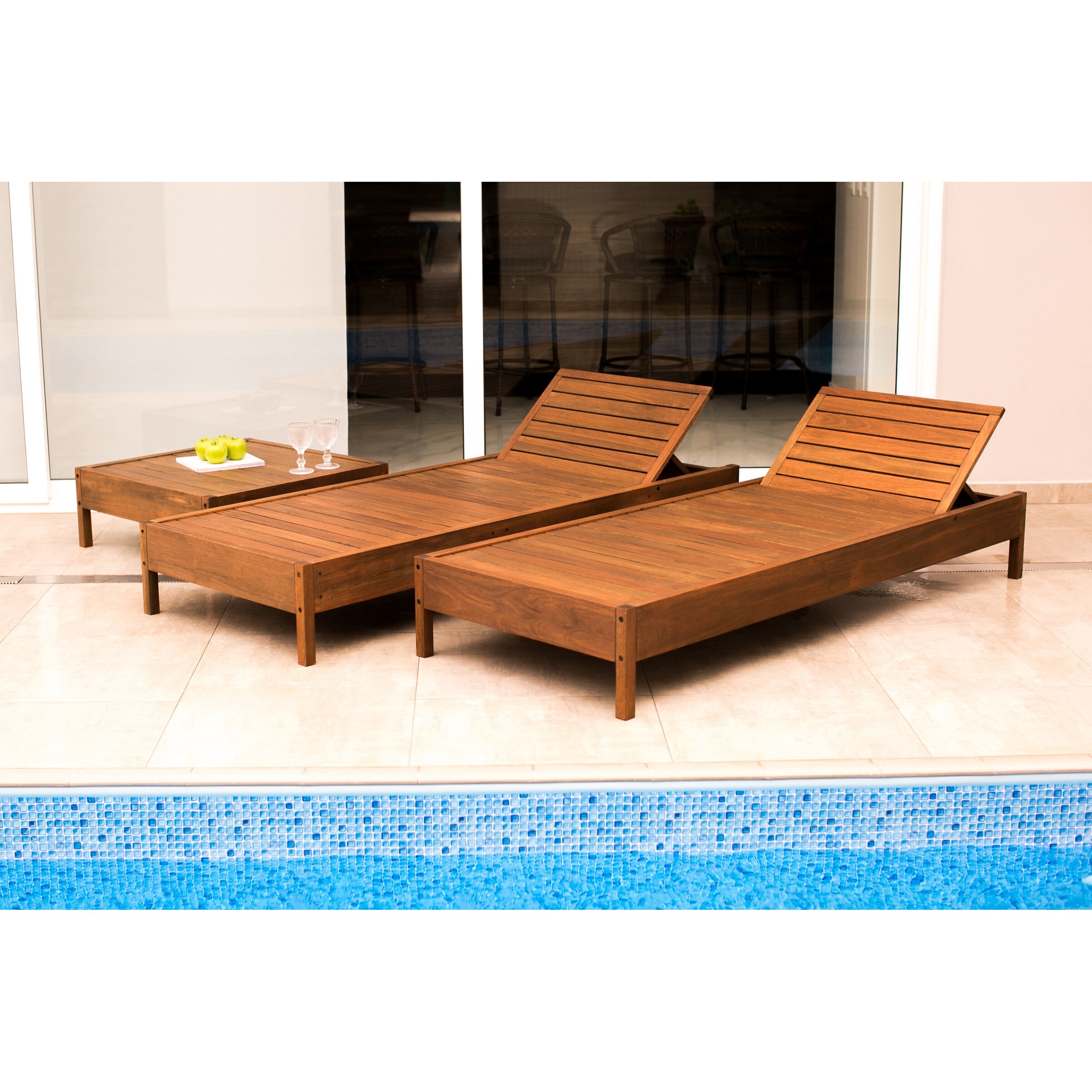 Shop Kiobu Eucalyptus Wood Outdoor Reclining Chaise Lounge With Cushion By Havenside Home Overstock 30707965
