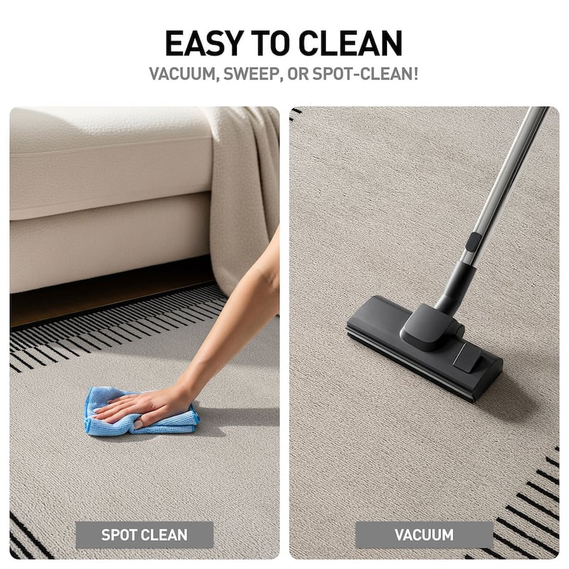 World Rug Gallery Modern Abstract Bordered Area Rug for Living Room, Bedroom, or Entryway - Low Pile Indoor Rug