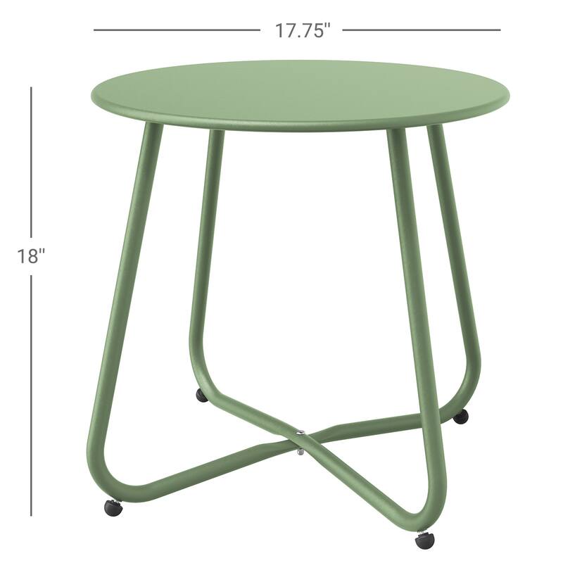 Clihome Outdoor Modern Steel Round Accent Side Table