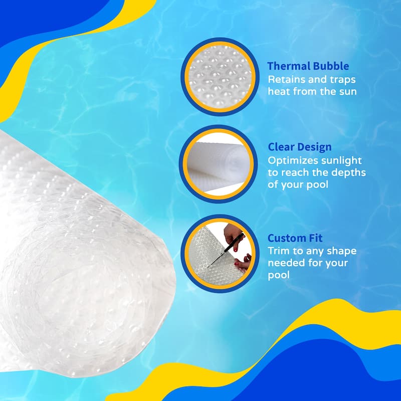 Blue Wave 12-mil Solar Blanket for Oval Above-Ground Pools - Clear