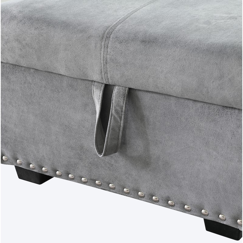 Classic and Cozy L-shape Pull-out Sleeper Sectional Sofa