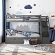preview thumbnail 18 of 31, Staircase Bunk Bed with Twin Size Trundle, Solid Wood Bed Frame with 3 Storage Stairs and Safety Guardrail, Twin-Over-Twin Size Gray - Twin