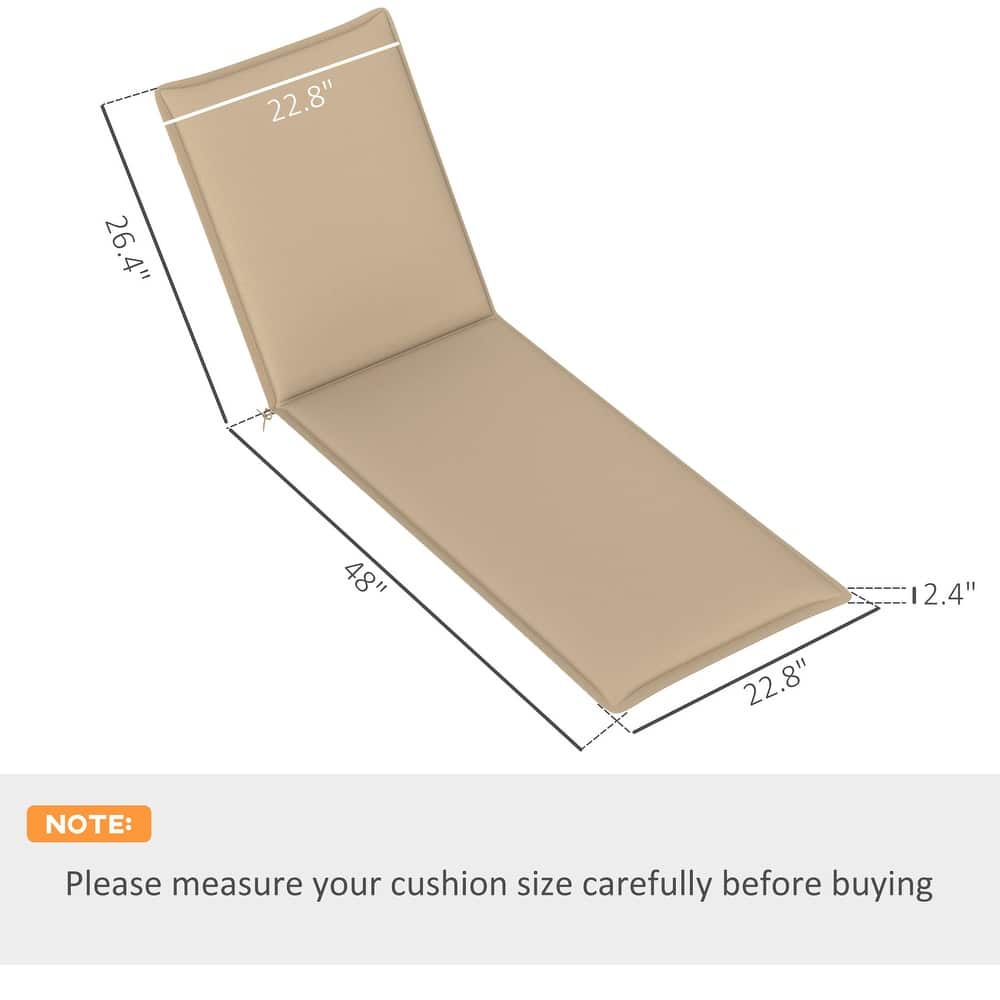 Outsunny Outdoor Lounge Chair Cushion Set of 2, UPF50+ 200gsm Fabric and 25D High-Density Foam