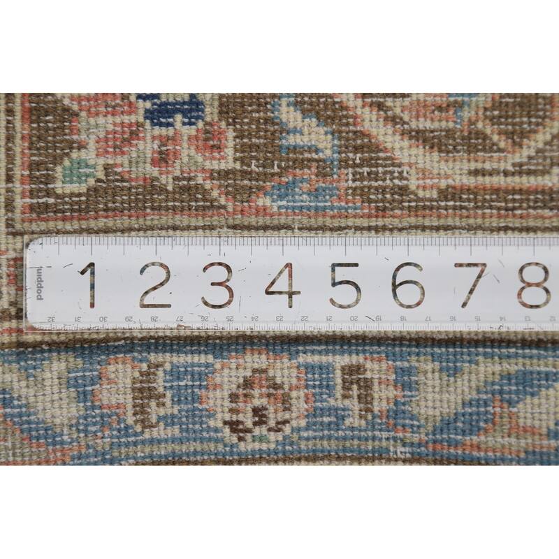 Traditional Mashad Vintage Persian Rug Handmade Orange Wool Carpet - 9'4" x 13'3"