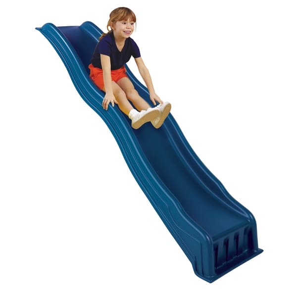 slide 2 of 5, Swing-N-Slide Cool Wave Slide, Mounts 42" to 48" Platforms - Blue - 90" L x 21" W x 8" H - 90" L x 21" W x 8" H
