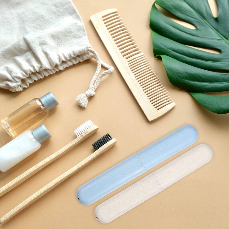 Toothbrush Holders Case for Travel 8.07"x1.22"x0.83" - Blue, Beige - 4Pcs