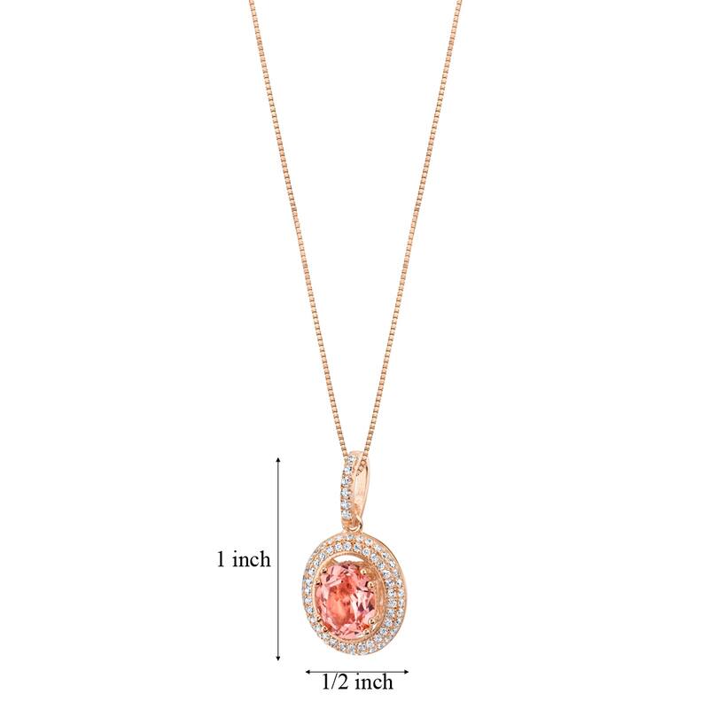 3 ct Morganite Pendant in Rose-tone Sterling Silver