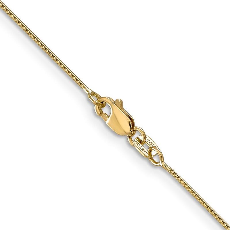 Curata 14k Yellow Gold Solid 0.8mm Round Snake Chain Necklace (Lobster) Options: 16 18 20 24