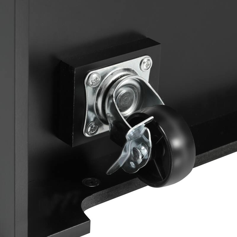 55.7" Large Kitchen Island with 2 Drop Leaves, Storage, Power & Wheels