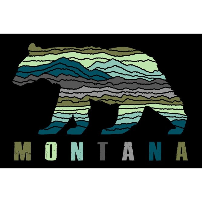 Shop Montana Black Bear Abstract Mountain Scene Cool Colors