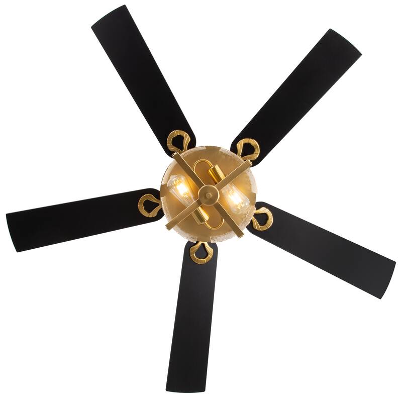 52" Reversible 5-Blade Caged Ceiling Fan with Light and Remote