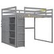preview thumbnail 32 of 30, Traditional Practical Design Full Size Loft Bed with Built-in Ladder,Wardrobe and Shelves for Storage,LED Light Under-Bed