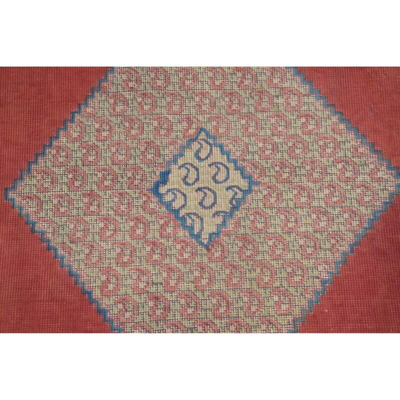 Hand Knotted Oriental 100% Wool Carpet Traditional Medallion Oranges & Rust Tabriz Area Rug - 6' 3'' X 4' 6''